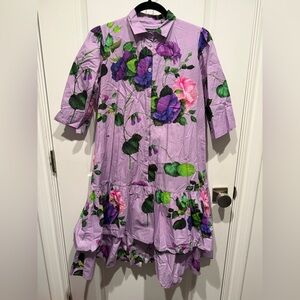 Elegant Floral Kids Dress - Purple